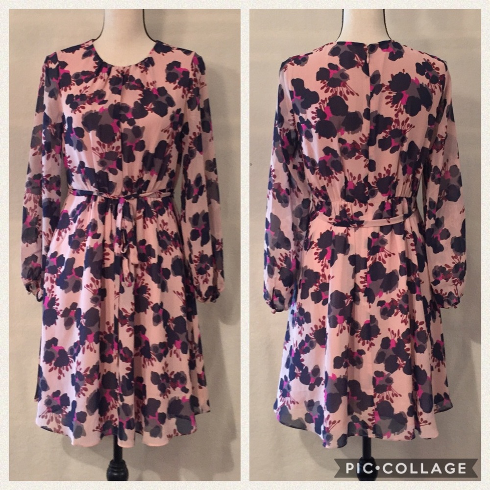 NWT Boden Dorothy long sleeve pink floral dress PETITE
